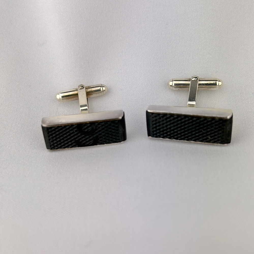 Authenticated NHL Used Puck Sterling Cuff Links - Boston Bruins